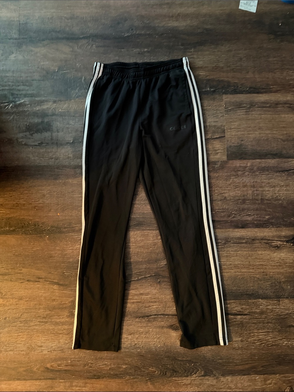 Adidas Black Track Pants with Side Stripes